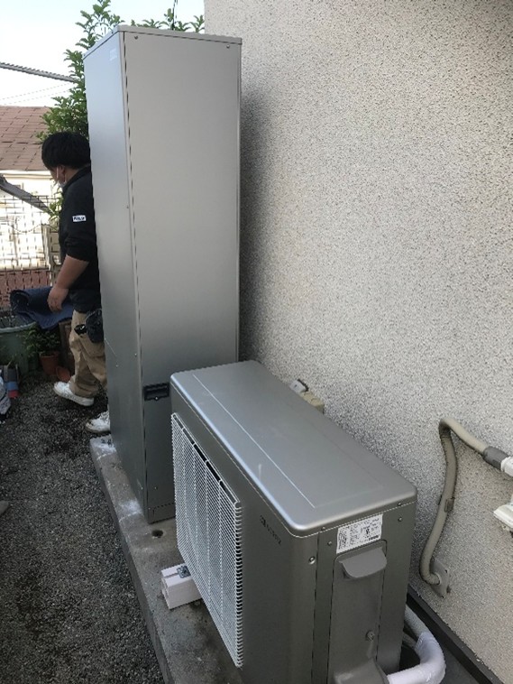 ハイブリット給湯器熱交換器及び本体部交換後写真